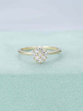 Cluster Snowflake Engagement Ring 1.5ct Round Cut Diamond 14k White Gold Finish