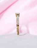 1ct Asscher Cut Diamond Engagement Ring Solitaire with Accent 14k Rose Gold Over