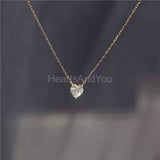 1ct Heart Cut Simulated Diamond Solitaire Pendant Chain 14k Yellow Gold Plated