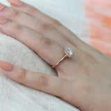 Halo Solitaire Engagement Ring 1.3ct Cushion Cut Diamond 14k Rose Gold Finish