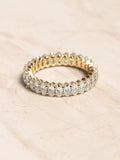 3ct Oval Simulated Diamond Iced Full Eternity Wedding Band 14k YellowGold Plated