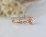 1.2ct Round Cut Diamond Vintage Solitaire with Accents Ring 14k Rose Gold Finish