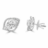 1ct Marquise Cut VVS1 D Diamond Cluster Stud Earring Women 14k White Gold Finish