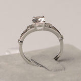 1ct Engagement Ring Oval Cut Morganite Heart Split Shank 14k White Gold Finish