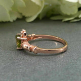 1.5ct Heart Cut Green Peridot Claddagh Design Engagement Ring 14k Rose Gold Over