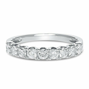 2.8ct Wedding Band Round Cut Diamond Stackable Half Eternity 14k White Gold Over