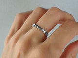 Star Cluster Stackable Wedding Band Ring 14k White Gold Finish