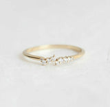 0.6ct Round Cut VVS1D Diamond Engagement Ring 14k Yellow Gold Finish Minimalist