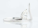 1ct Oval Cut Diamond Engagement Ring Open Bypass Solitaire 14k White Gold Finish