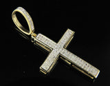 1.2ct Round Cut Diamond Jesus Cross Holy Pendant 14k Yellow Gold Finish NO CHAIN