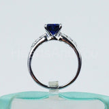 1ct Heart Cut Simulated Sapphire Accented Engagement Ring 14k White Gold Plated