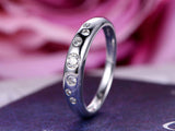 1.5ct Round Cut Diamond Wedding Ring Band Flush Set Stylish 14k WhiteGold Finish