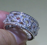 4ct Marquise Cut Diamond Wedding Ring Band 14k White Gold Finish Trendy Eternity