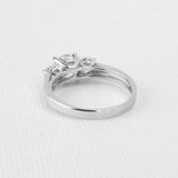 2.5ct Round Cut VVS1D Diamond Engagement Ring Three Stone 14k White Gold Finish