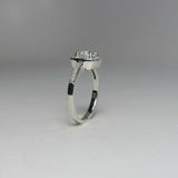 1ct Round Cut VVS1D Diamond Engagement Ring 14k White Gold Finish Halo Solitaire