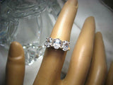 Trilogy Solitaire Engagement Ring 2.25ct Oval Cut Diamond 14k White Gold Finish