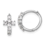 0.64ct Round Cut Moissanite Holy Cross Dangle Earrings 14k White Gold Plated