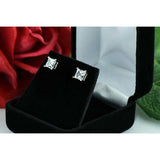 0.5ct Princess Cut VVS1 Diamond Classic Stud Earring Women 14k White Gold Finish