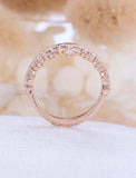 2ct Round Cut Diamond Wedding Band Cluster Statement Vintage 14k RoseGold Finish