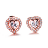 2ct Heart Cut VVS1 Diamond Heart Shape Wedding Stud Earrings 14k RoseGold Finish