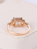 1.7ct Princess Peach Morganite Diamond Floral Engagement Ring 14k Rose Gold Over