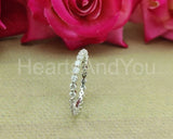 0.7ct Round Cut Moissanite Full Eternity Bubble Prong Band 14k White Gold Plated