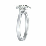 2.2Ct Oval Cut Diamond Round Accents Halo Engagement Ring 14K White Gold Finish