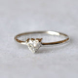 0.5ct Heart Simulated Diamond Solitaire Engagement Ring 14K Yellow Gold Plated