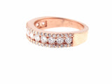 4Ct Round Cut Diamond Elegant 3Row Half Eternity Wedding Band 14K Rose Gold Over