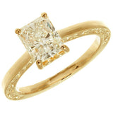 1.5ct Radiant Cut Diamond Solitaire Promise Engagement Ring 14k Yellow Gold Over