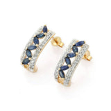 2.4ct Drop Earrings Marquise Cut Blue Sapphire Cocktail 14k Dual Gold Finish