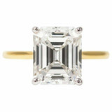 1ct Emerald Cut Diamond Engagement Ring Solitaire Women 14k Yellow Gold Finish