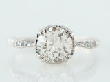 1.2ct Round Cut Diamond Engagement Ring Solitaire Vintage 14k White Gold Finish