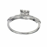 1.4ct Round Cut Diamond Engagement Ring Accents Solitaire 14k White Gold Finish