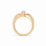 1ct Engagement Ring Round Cut Diamond Stylish Twist Shank 14k Rose Gold Finish