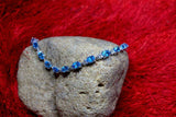 14ct Oval Cut Blue Topaz Diamond Petite Women Tennis Bracelet 14k WhiteGold Over