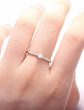 1.2ct Round Cut Diamond Engagement Ring Accent with Solitaire 14k Rose Gold Over