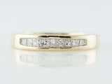 0.54ct Princess Cut Diamond Wedding Band Channel Set Women 14k Yellow Gold Over