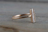 0.5ct Baguette Cut Diamond Engagement Ring 14k Rose Gold Finish Vertical Bar