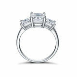 2.6ct Princess Cut VVS1D Diamond Engagement Ring Three Stone 14k White Gold Over