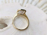 2ct Engagement Ring Radiant Cut Diamond Bezel Set Solitaire 14k Yellow Gold Over