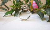 1ct Oval Cut Peach Morganite Engagement Ring 14k White Gold Finish Halo Promise