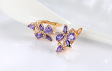 3ct Trillion Cut Purple Amethyst Elegant Party Drop Earrings 14k RoseGold Finish