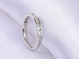 1.4ct Round Cut Diamond Wedding Band Stackable Half Eternity 14k White Gold Over