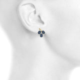 2.3ct Drop Earrings Oval Cut Blue Sapphire Berry Fruit 14k Yellow Gold Finish