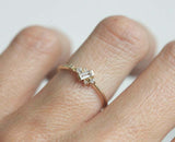 0.5ct Baguette Diamond Engagement Ring 14k Yellow Gold Finish Minimalist Cluster