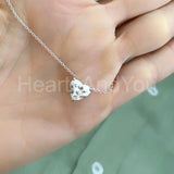 0.5ct Heart Simulated Diamond Solitaire Pendant with Chain 14k White Gold Plated