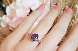 2.5ct Oval Cut Purple Amethyst Engagement Ring 14k White Gold Finish Solitaire