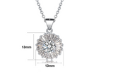 3ct Round Cut Diamond Halo Round Design Pendant with Chain 14k White Gold Finish