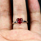 1ct Heart Cut Pink Ruby Engagement Ring Solitaire Women 14k White Gold Finish